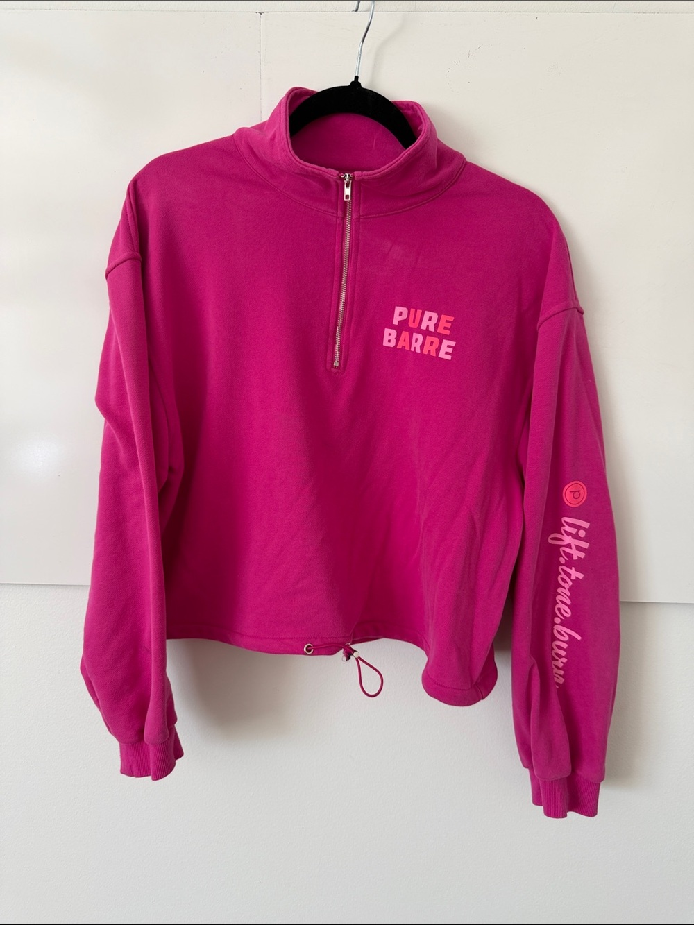 Pure Barre Hot Pink Half-Zip Sweatshirt
